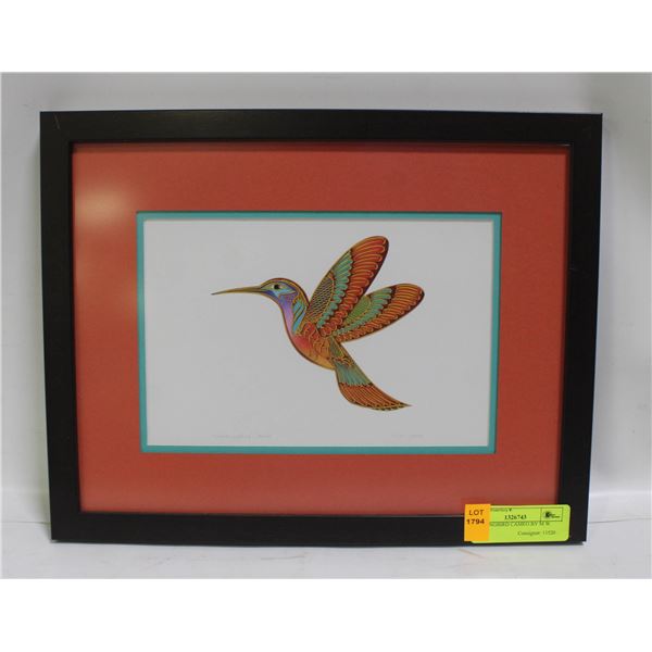 HUMMINGBIRD CAMEO BY M.W. JAMES 11.25" X 14.25"