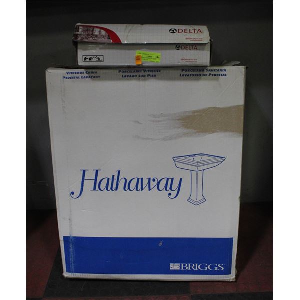 HATHAWAY PEDESTAL SINK + FAUCET (BOXES