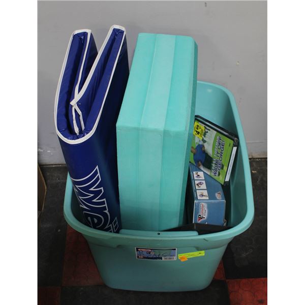 TOTE OF VARIOUS EXERCISE EQUIPMENT
