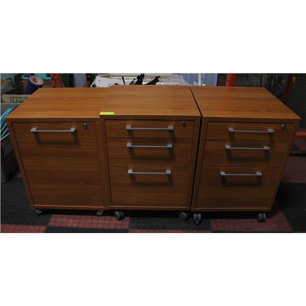 3 ROLLING OFFICE ORGANIZERS