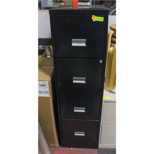 4 DRAWER BLACK FILE CABINET