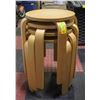Image 1 : 4 WOOD MODERN MINI STOOLS 17" TALL