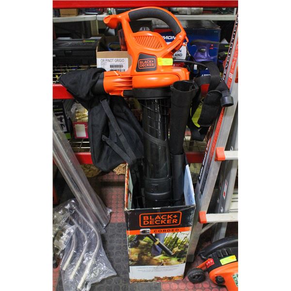 BLACK & DECKER BLOWER VACUUM -CORDED