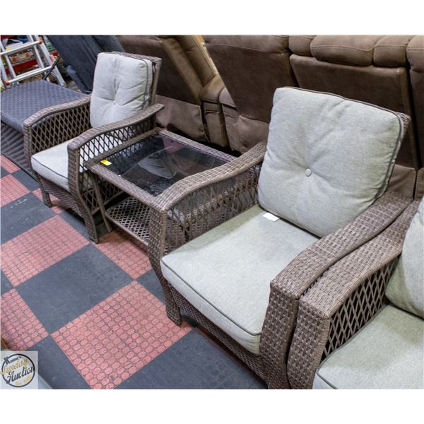 WICKER STYLE WOVEN OUTDOOR PATIO CHAIRS