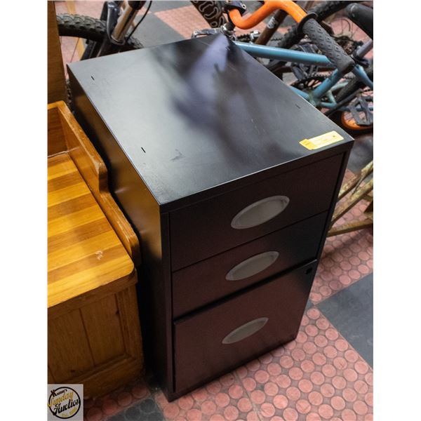 3 DRAWER BLACK FILING CABINET
