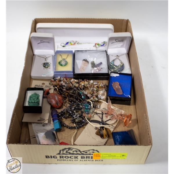 FLAT OF ESTATE JEWELRY BOX CONTENTS