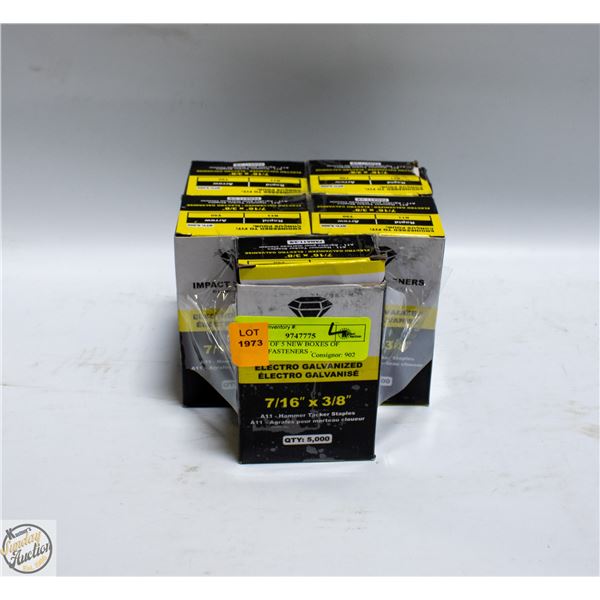BUNDLE OF 5 NEW BOXES OF IMPACT FASTENERS -