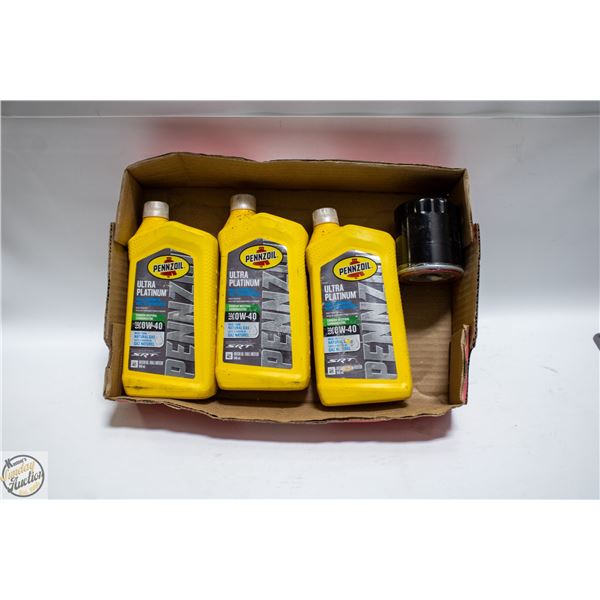 FLAT WITH 3 NEW 946 ML PENNZOIL ULTRA