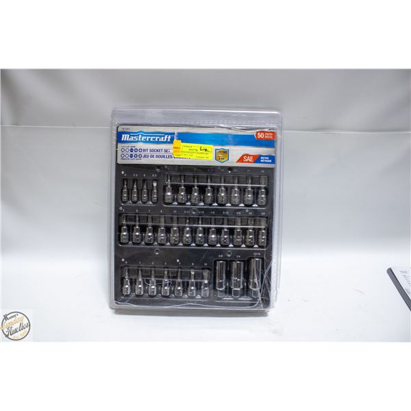 NEW MASTERCRAFT 50-PIECE BIT SOCKET SET - SAE