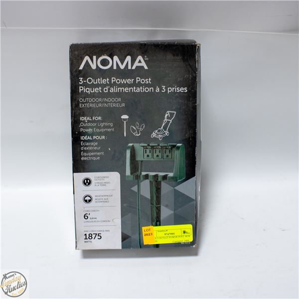 NOMA 3 OUTLET POWER POST NEW IN BOX