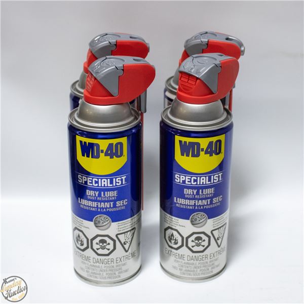 4 CANS OF WD40 SPECIALIST DRY LUBRICANT