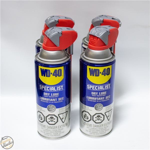 4 CANS OF WD40 SPECIALIST DRY LUBRICANT