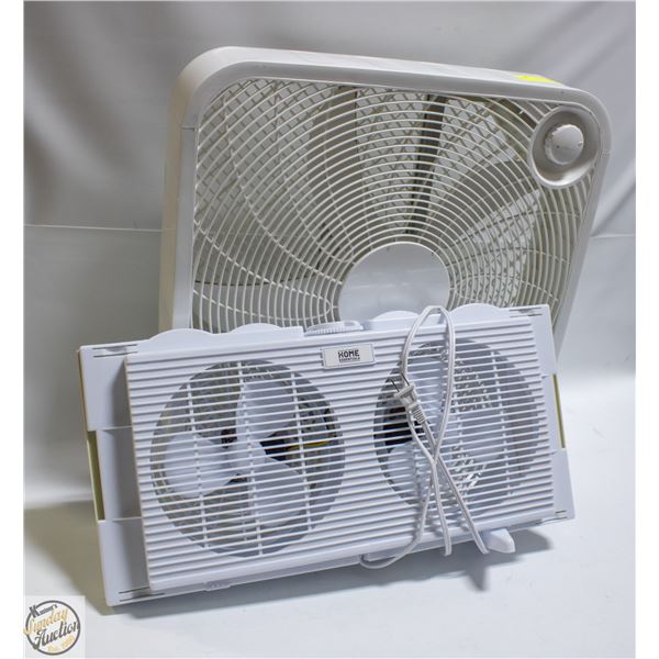 BOX FAN + WINDOW FAN