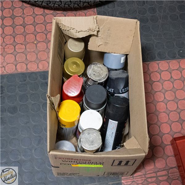 LOT OF ASSORTED SPRAY PAINTS