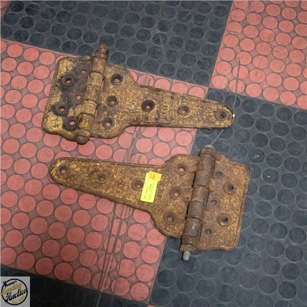 PAIR OF LARGE ANTIQUE HINGES