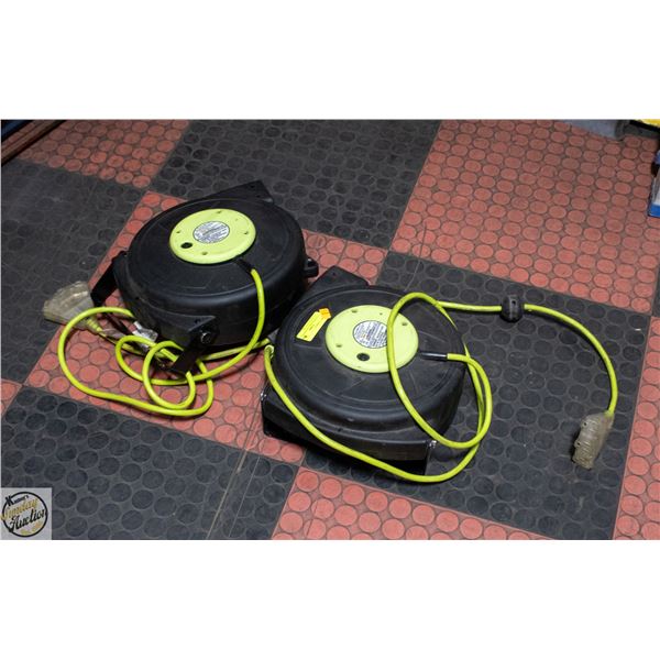 LOT OF 2 FLEXILLA RETRACTING EXTENSION CORDS 50FT