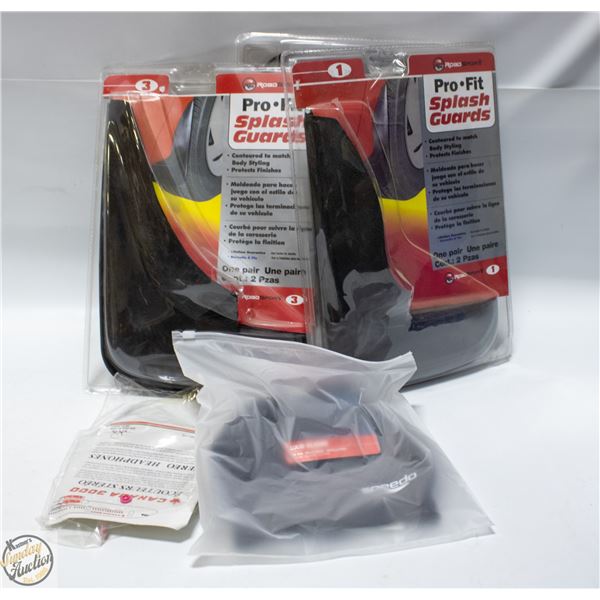 LOT OF AUTO ACCESSORIES INCLUDES SPLASH GUARDS