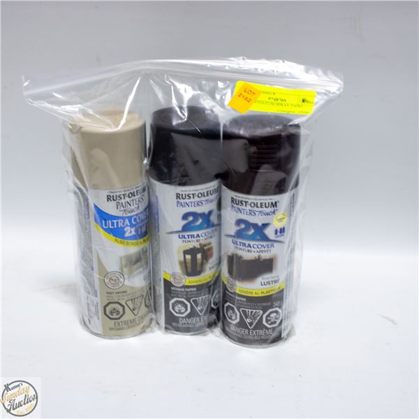 3PK RUSTOLEUM SPRAY PAINT