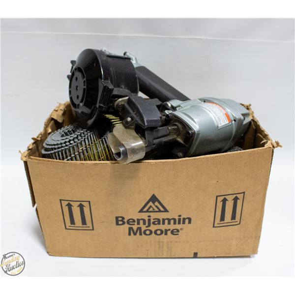 HITACHI 50A1 NAILGUN WITH BOX OF NAILS