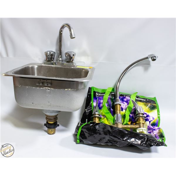 BAR SINK COMPLETE W/TAPS & KITCHEN TAP