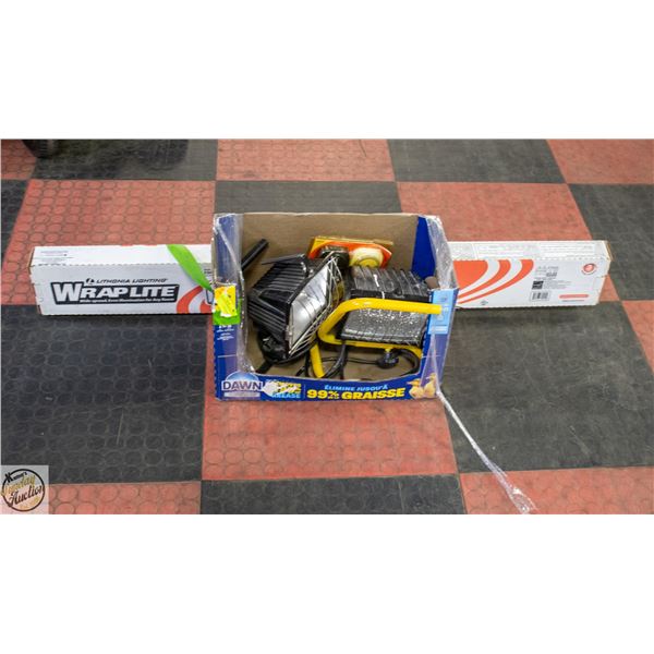 WRAP-T8-LITE NEW IN BOX & 2 SHOP LIGHTS