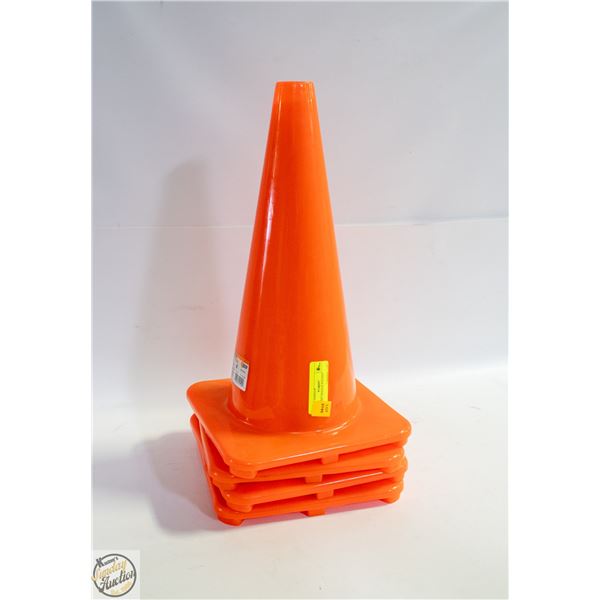 4 BRIGHT ORANGE PYLONS