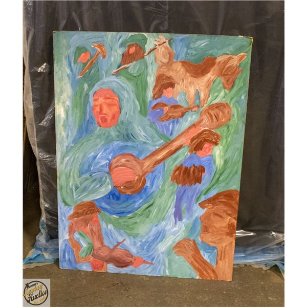 FOLK ART PAINTING ON BOARD 3FT X 4 FT