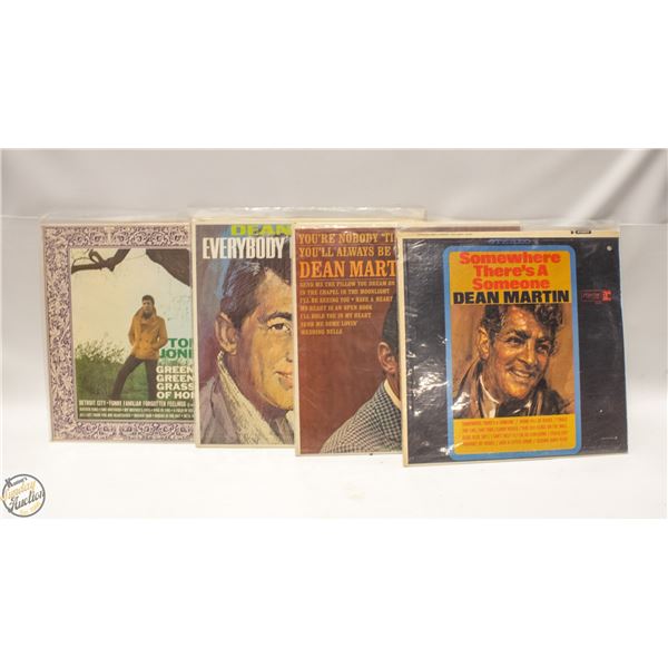 3 DEAN MARTIN & 1 TOM JONES RECORDS
