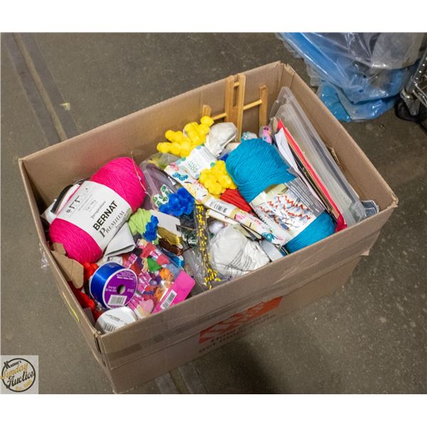LARGE BOX OF CRAFTING SUPPLIES