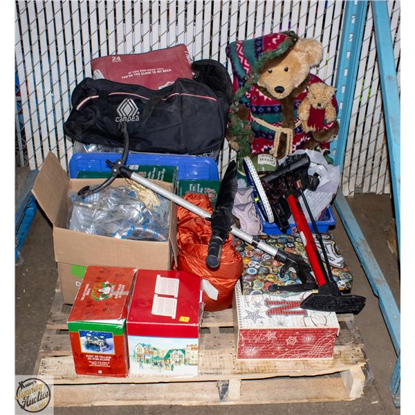 PALLET OF UNCLAIMED ITEMS + HOLIDAY ITEMS