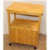Image 1 : PORTABLE WOODEN TABLE ON WHEELS