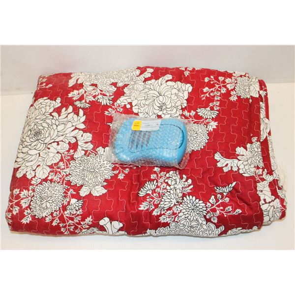 DR SCHOLLS FEET MASSAGER + RED QUILT