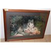 Image 1 : LARGE WOLF PRINT FRAMED ARTWORK 42.5" X 34"