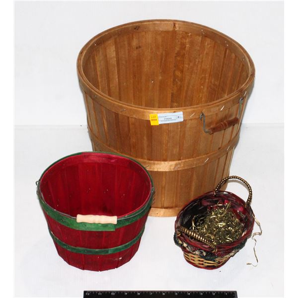 SET OF 3 WICKER BASKETS