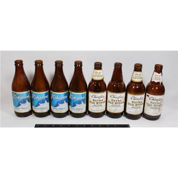SET OF 8, OLD BEER BOTTLES