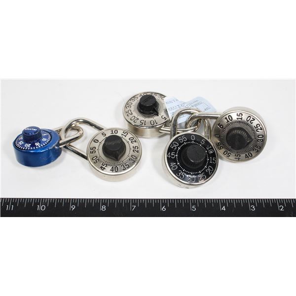 COMBINATION LOCKS, LOCK CODES WRITTEN ON BACK