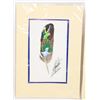 Image 2 : TWO HAND PAINTED FEATHER ART PIECES SIGNED