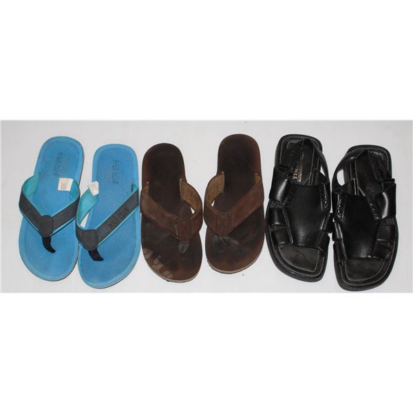 ASSORTED SANDALS, NO SIZE, APPEAR LARGE