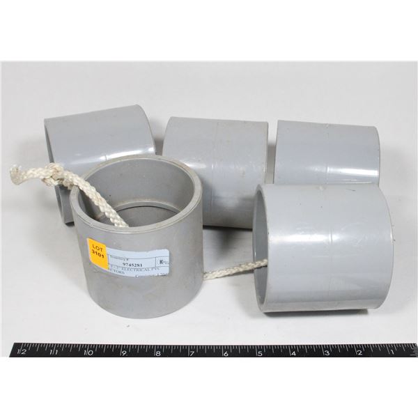 SET OF 5 - 3" ELECTRICAL PVC CONNECTORS