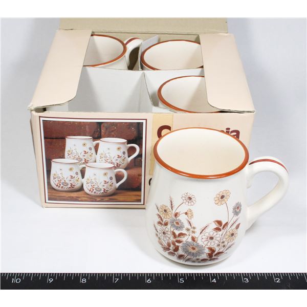 GARDENIA CERAMICWARE SET OF 4 COFFEE MUGS