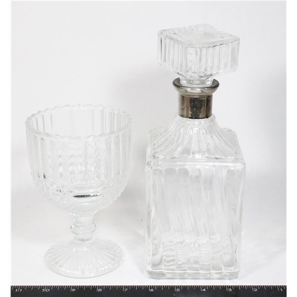 GLASS DECANTER AND GLASS GOBLET