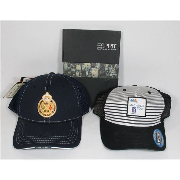 PAIR OF HATS & NEW UNUSED ESPRIT NOTEBOOK