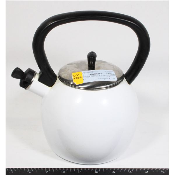 WHITE COPCO STOVETOP TEA KETTLE