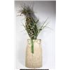Image 1 : TALL BLACK VASE WITH ARTIFICIAL FLORAL ARRANGEMENT