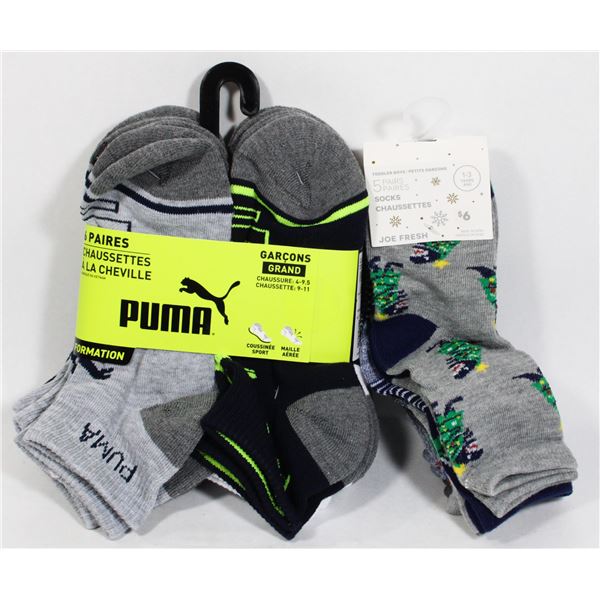 PUMA CREW PAIR SOCKS BOY'S LARGE AND TODDLER SOCKS