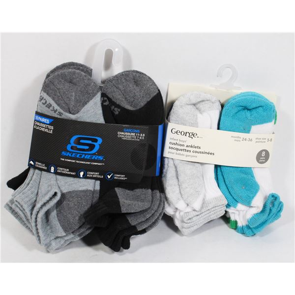 10 PAIRS OF ANKLE SOCKS KID'S SIZE 11