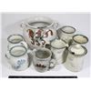 Image 1 : SIGNED STONEWARE JUG & MUGS