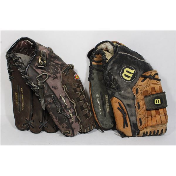 TWO BASEBALL GLOVES