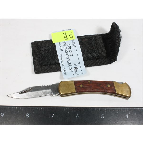 GOLDEN TIGER MINI STAINLESS KNIFE & SHEATH