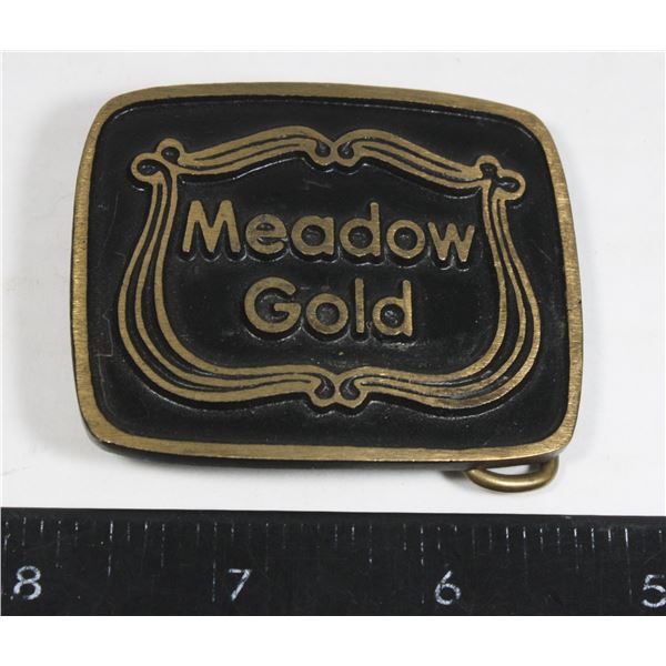 VINTAGE MEADOW GOLD DAIRY BELT BUCKLE MADE IN USA